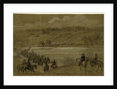 8th Penn Cavalry, crossing at Ely's Ford, before battle of Chancellorsville, 1863 April-May by Alfred R Waud