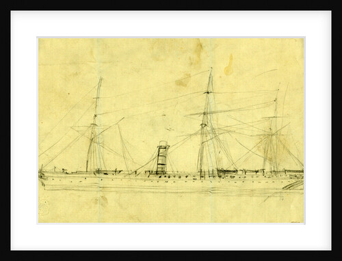 Steamship with three masts by Alfred R Waud