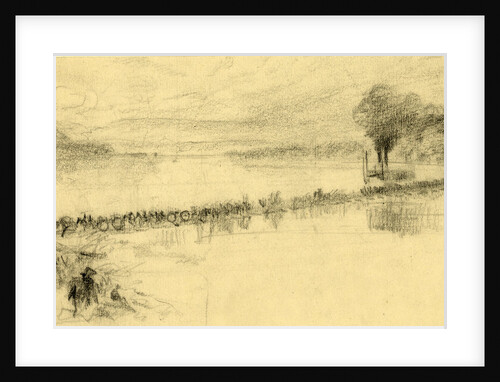 Cavalry riding across a pontoon bridge, 1860-1865 by Alfred R Waud