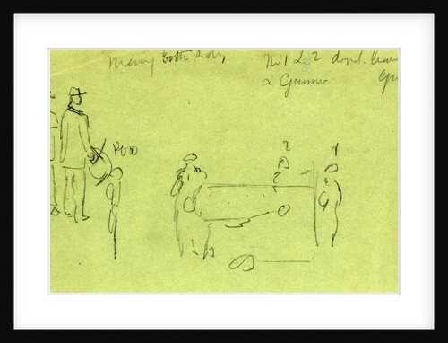 Artillery men, rough sketch of soldiers and cannon, 1860-1865 by Alfred R Waud