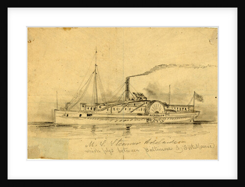 U.S. Steamer Adelaide, which plys between Baltimore & Fort Monroe by Alfred R Waud