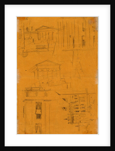 Architectural details with notation, LINCOLN, 1865 April? by Alfred R Waud