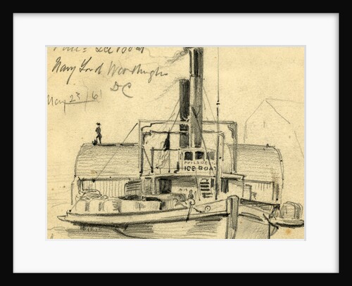Phila. Ice Boat. Navy Yard. Washington DC May 23/61, 1861 May 23 by Alfred R Waud
