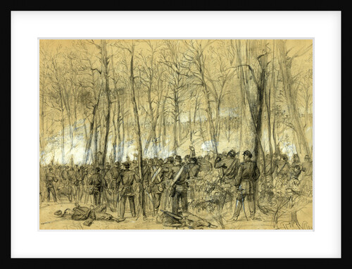 Genl. Wadsworths division in action in the Wilderness, near the spot where the General was killed, 1864 May 5-7 by Alfred R Waud
