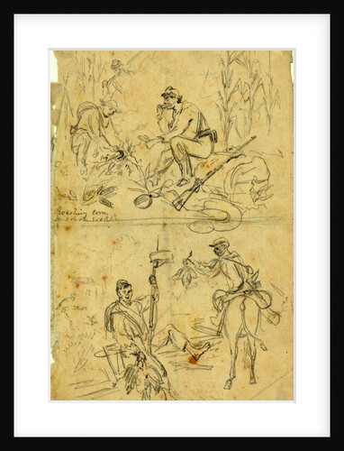 Scenes on the road, roasting corn and foraging by Alfred R Waud
