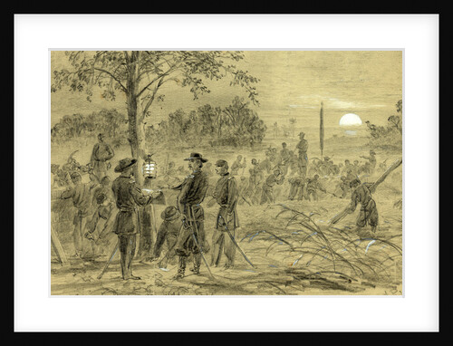 General Warren fortifying his lines on the Weldon road, 1864 September by Alfred R Waud