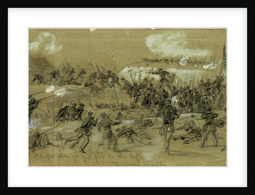 The 24th Corps charging a fort to the left, 1865 April by Alfred R Waud