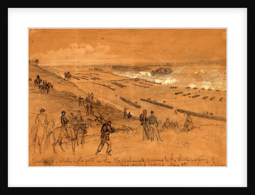 Shelling the rebel rifle pits on the Rappahannock, previous to the third crossing of Sedgwicks corps June 5th, 1863 June 5 by Alfred R Waud