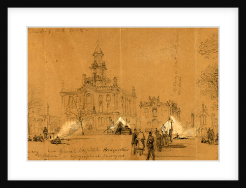 Fairfax Seminary now General Hospital Headquarters for the Army of the Potomac by Alfred R Waud