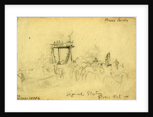 Signal Station. Pony Mt, 1863 September? by Alfred R Waud