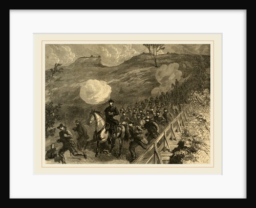 Grants' Great Campaign - the New York 14th Heavy Artilery crossing Chesterfield Bridge by Alfred R Waud