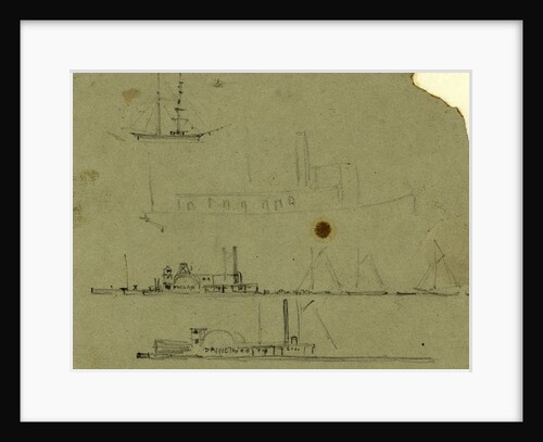 Steamships and sailboats by Alfred R Waud