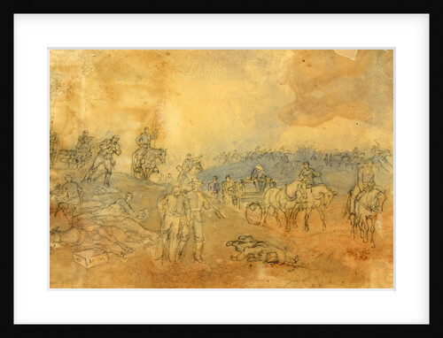 Near the cemetery, Gettysburg retiring disabled artillery, 1863 July 1-3 by Alfred R Waud