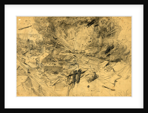 Explosion at City Point, 1864 August 9 by Alfred R Waud