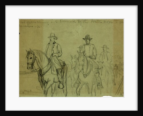 Rebel officers coming into Richmond by the ponton bridge to give themselves up, April 1865 by Alfred R Waud