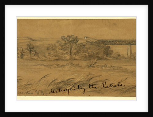 Genl. Haupts bridge over Potomac Creek Va, destroyed by the Rebels, 1863 ca. August by Alfred R Waud