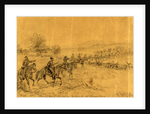 Pleasontons Cavalry deployed as skirmishers by Alfred R Waud