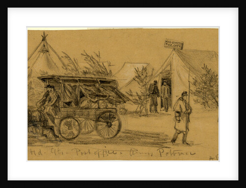 Army Mail leaving Hd.Qts. Post Office. Army Potomac by Alfred R Waud