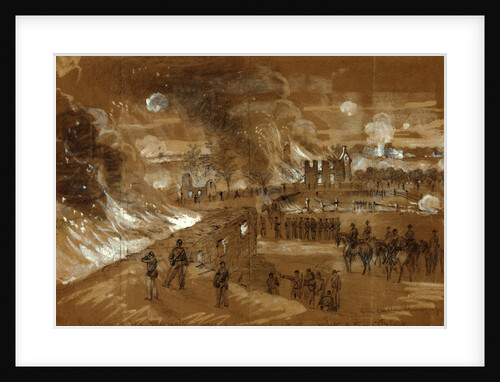 Burning of Mr. Muma's houses and barns at the fight of the 17th of Sept. by Alfred R Waud