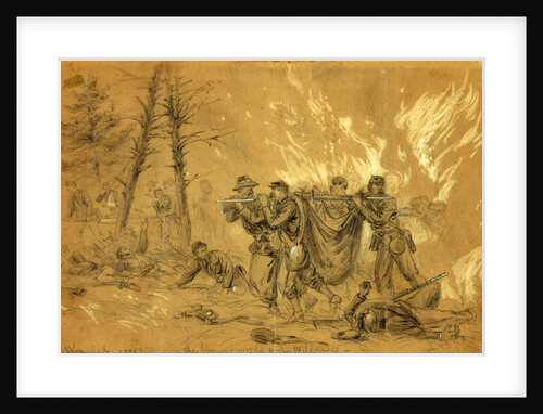 Wounded escaping from the burning woods of the Wilderness by Alfred R Waud