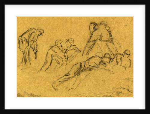 Five men digging by Alfred R Waud