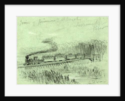Train of prisoners approaches Savannah River by Alfred R Waud