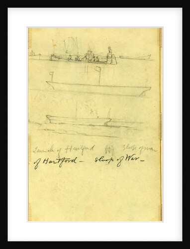 Launch of Hartford, Sloop of War by Alfred R Waud