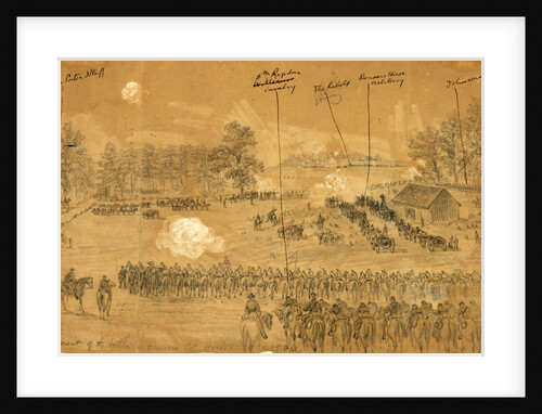 Commencement of the battle of Hanover Ct. House. 1:45 PM. by Alfred R Waud