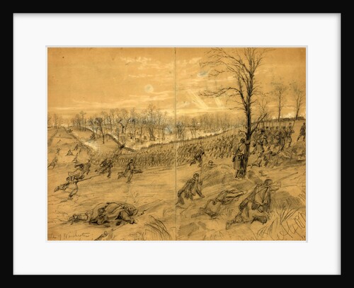 Battle of Winchester, decisive charge upon the rebels at the stone wall by Alfred R Waud