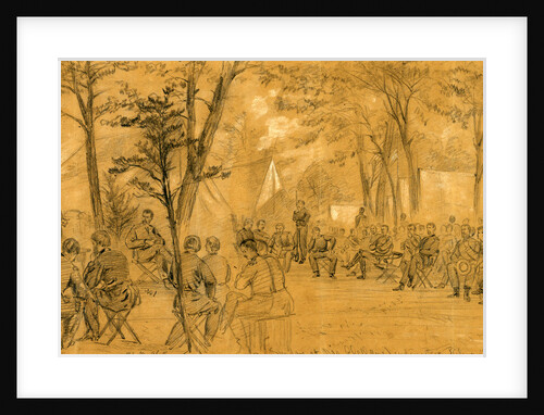Sunday at McClellans headquarters, Religious Services by Alfred R Waud