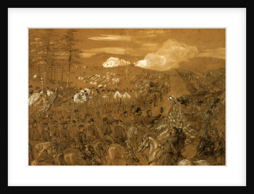 General McClellan accompanied by General Burnside taking leave of the Army of the Potomac by Alfred R Waud
