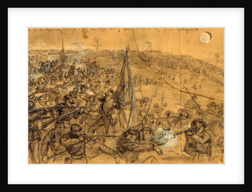 Capture of the fortifications on the Rappahannock at the Railway Bridge, by the right wing commanded by Genl. Sedgwick by Alfred R Waud