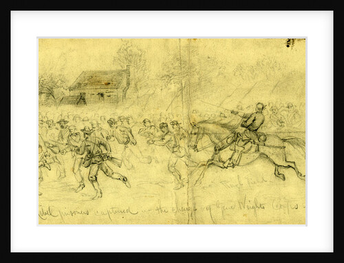 Rebel prisoners captured in the charge of Genl. Wrights Corps, running in by Alfred R Waud
