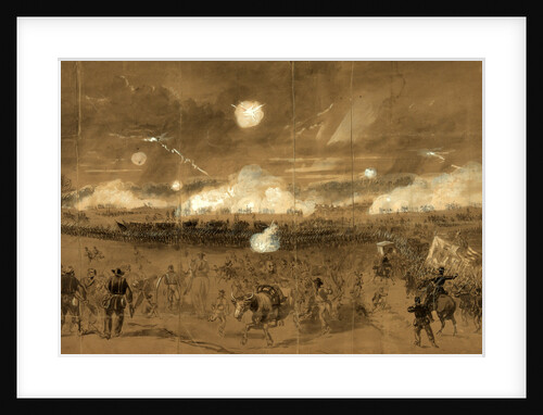 Couch's Corps forming line of battle in the fields at Chancellorsville to cover the retreat of the Eleventh Corps disgracefully running away by Alfred R Waud