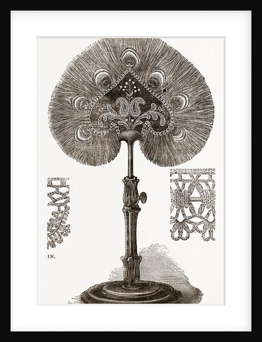 Embroidered Lamp-shade by Anonymous