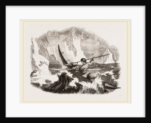 Greenlander in his Kajak hunting Seals by Anonymous
