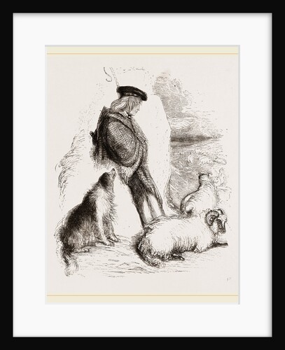 Highland Shepherd and Dog by Anonymous