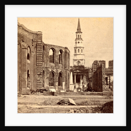 Meeting Street-Ruins of Secession Hall and Circular Church, with St. Phillips in distance by Anonymous