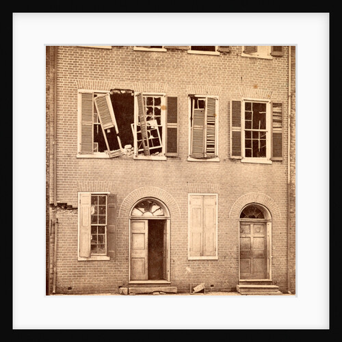 Effects of shot and shell on the north side of Petersburgh, (i.e. Petersburg), Va. Bollingbrook St. View of Dunlop house by Anonymous