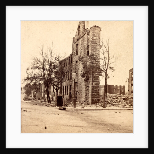 North-West corner public square, Chambersburg, Franklin Co., Pa., destroyed by the rebels under McCausland, July 30th, 1864 by Anonymous
