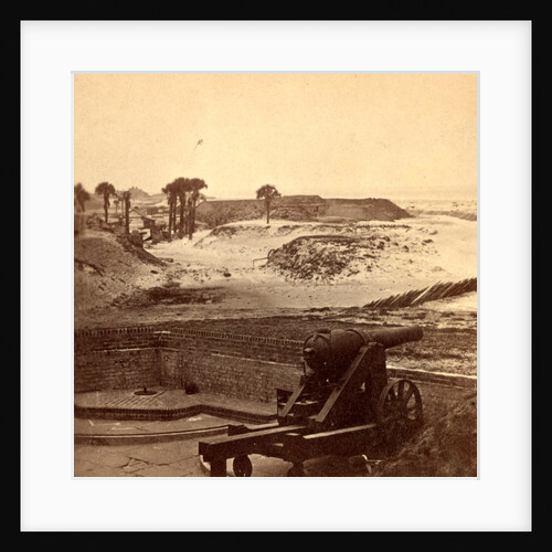 Interior of Fort Moultrie, Battery B. and group of palmetto trees in distance by Anonymous