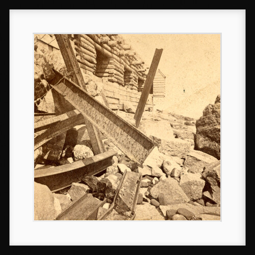Fort Sumpte, east face, Charleston Harbor, S.C., showing the palmetto works erected to strengthen the fort by Anonymous