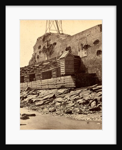 Palmetto fortifications on the channel side of Fort Sumpte by Anonymous