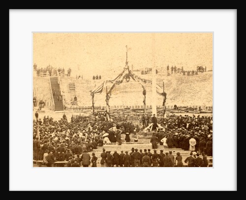 Interior of Fort Sumpte, Charleston Harbor, S.C., April 14th, 1865. Awaiting the arrival of Gen. Anderson and the invited guests by Anonymous