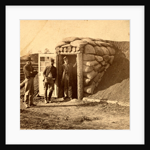 Bomb proof quarters at Ft. Burnham. The sides and top are 7 feet thick, contains two rooms, sleeping and cooking, USA by Anonymous