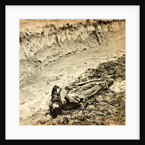 Dead Confederate soldier in the trenches of Fort Mahone, Petersburg, Virginia, USA by Anonymous