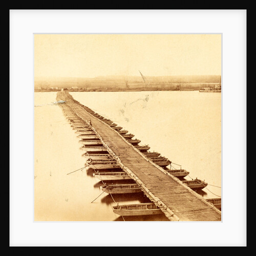 View of James River pontoon bridge, from south side, above Jones' Landing, USA by Anonymous
