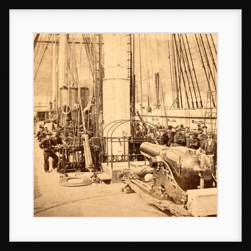 Sailors and a cannon on deck of a gunboat, USA by Anonymous