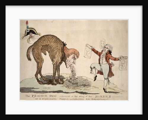 The prairie dog sickened at the sting of the hornet or a diplomatic puppet exhibiting his deceptions by James Akin