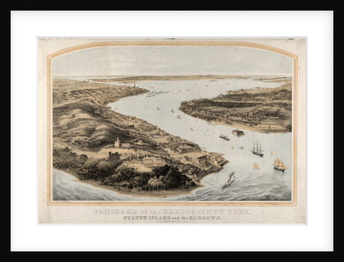 Panorama of the harbor of New York, Staten Island and the narrows by Anonymous